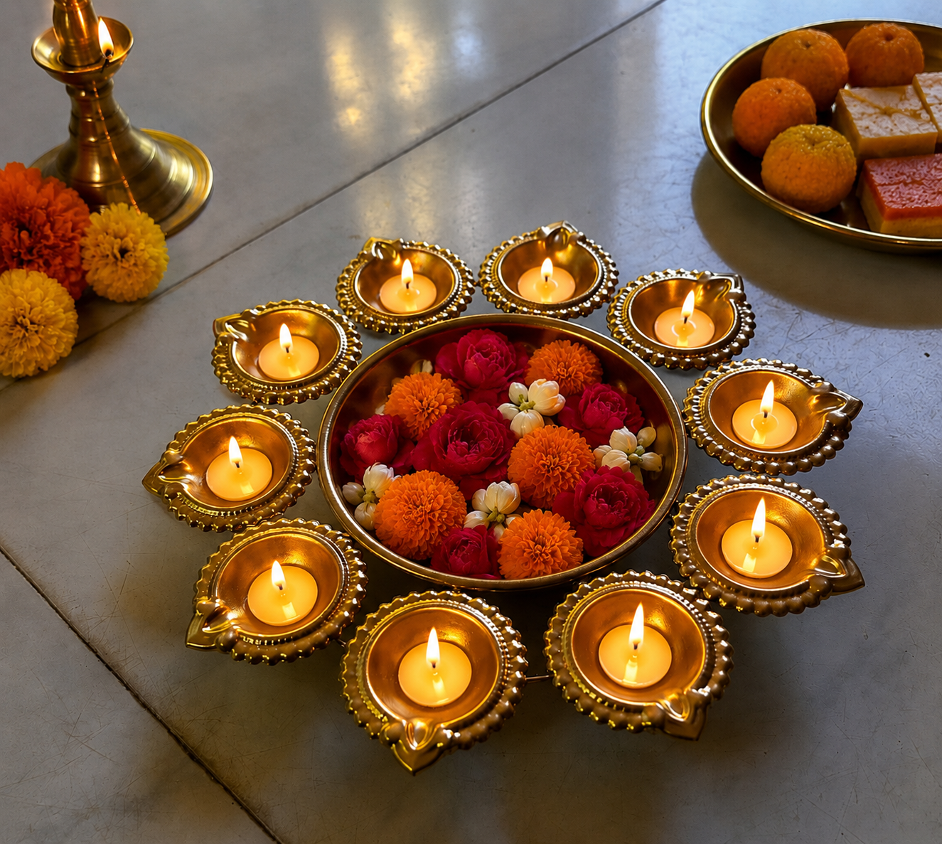 Copper Traditional Diya Urli