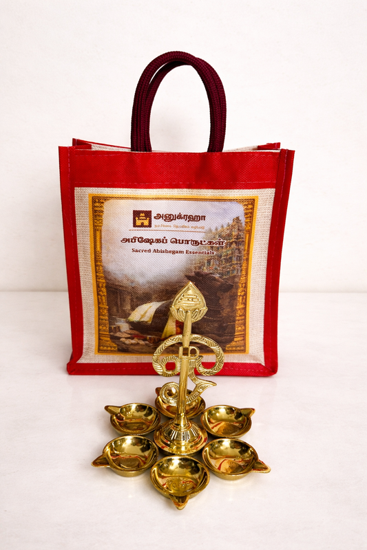 💰Value Combo – Aarumugam OM Vel Vilakku + Pooja Kit